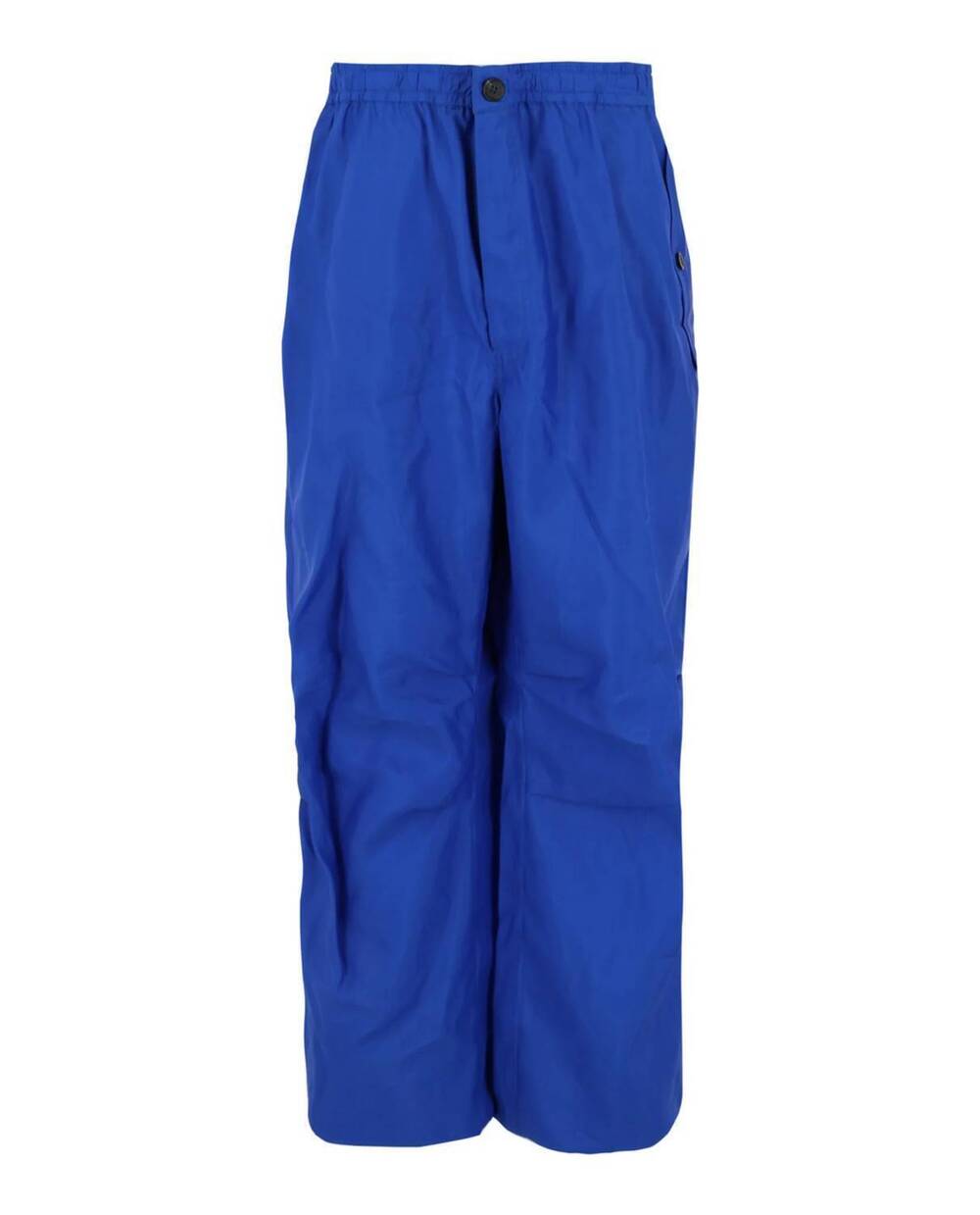NEW SALVATORE FERRAGAMO men's athletic silk track pants in blue